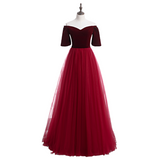 Plus Size Off Shoulder Tulle Gown