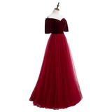 Plus Size Off Shoulder Tulle Gown - Side View