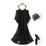 Ilysa Plus Size Black Lace Evening Dress