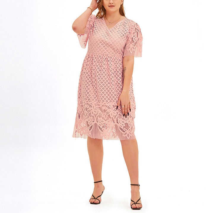 Plus Size Pink Cocktail Dress Hello Curve