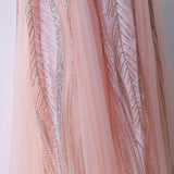 Plus Size Pink Evening Gown - Waist Close Up