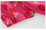 Plus Size Pink Floral Wrap Dress