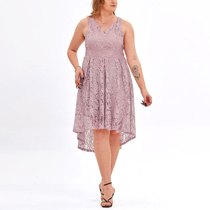 Pink lace dress plus size 2025