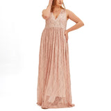 Plus Size Pink Lace Evening Dress