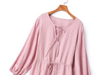 Plus Size Pink Long Sleeve Dress