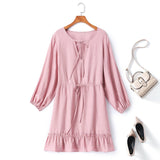 Plus Size Pink Long Sleeve Dress