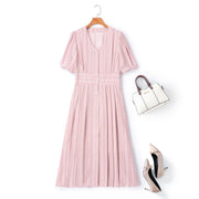 Plus Size Pink Midi Dress