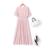 Plus Size Pink Midi Dress