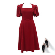 Plus Size Puff Sleeve Corset Dress