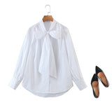 Plus Size Pussybow White Blouse