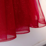Plus Size Red Flutter Sleeve Evening Dress