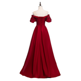 Plus Size Red Off Shoulder Evening Dress