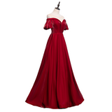 Plus Size Red Off Shoulder Evening Dress