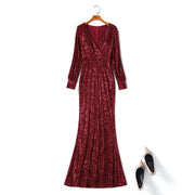 Plus Size Red Sequin Gown