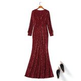 Plus Size Red Sequin Gown