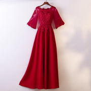 Plus Size Red Short Sleeve Evening Dress