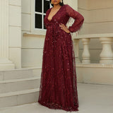 Plus Size Red Wrap Gown