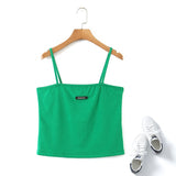 Plus Size Ribbed Crop Top - Green