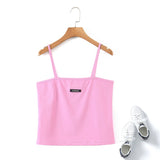 Plus Size Ribbed Crop Top - Pink