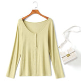 Plus Size Henley Long Sleeve T Shirt Top
