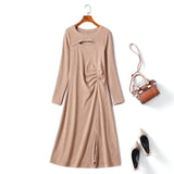 Plus Size Ribbed Long Sleeve Dress