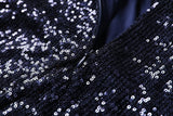 Plus Size Sequin Long Sleeve Gown