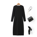 Plus Size Black Sexy Midi Dress