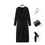 Plus Size Black Sexy Midi Dress