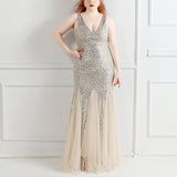 Desiree Plus Size Silver Gown