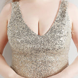 Desiree Plus Size Silver Gown