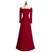 Plus Size Square Neck Evening Dress