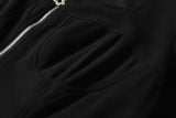 Marie Plus Size Square Neck Puff Sleeve Zipper Dress