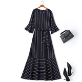 Plus Size Stripes Maxi Dress