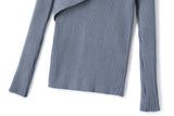 Sara Plus Size Wrap Knit Ribbed Sweater Top