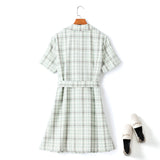 Giana Plus Size Checked Trench Coat Shirt Dress