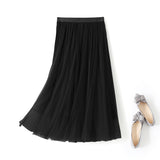 plus size black tulle skirt - black