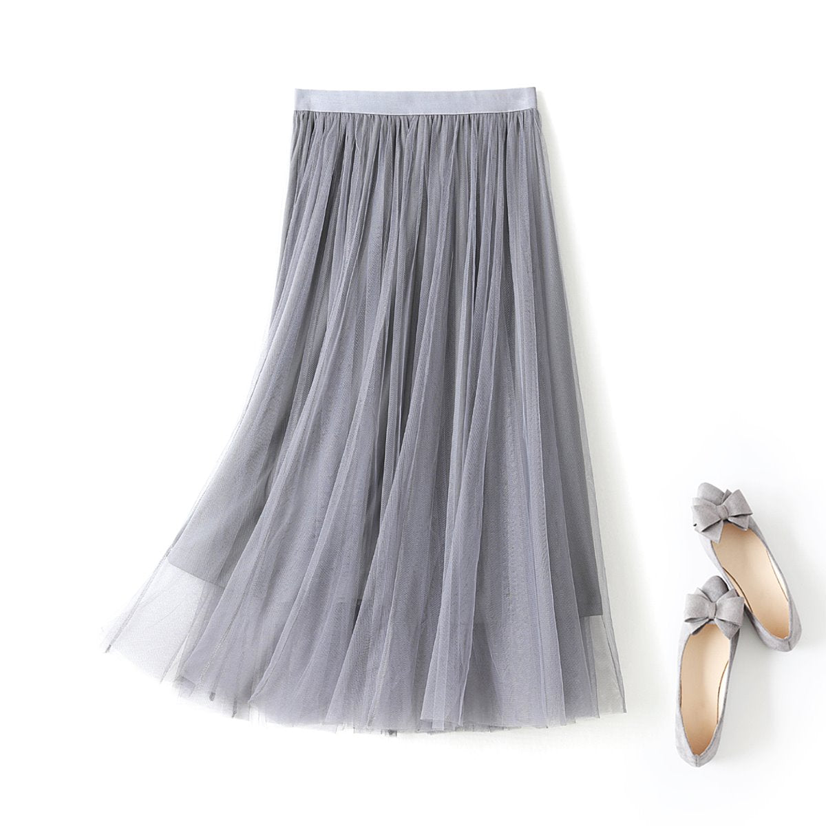 Long Sleeve Midi Tulle A - Line Plus Size Prom Dress gzk1001-1