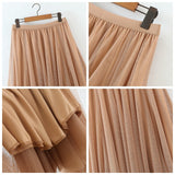 Plus Size Tulle Midi Skirt - Close Up Images