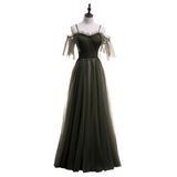 Plus Size Tulle Off Shoulder Evening Dress