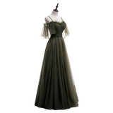 Plus Size Tulle Off Shoulder Evening Dress