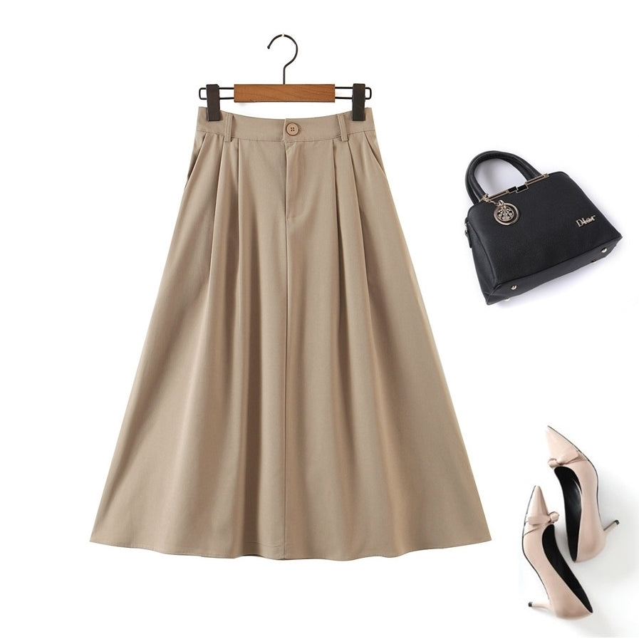 Hollow Out Mid-Calf Length Umbrella Skirt