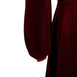 Plus Size Velvet Long Sleeve Evening Dress - Sleeve Detail