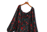 Plus Size Vintage Floral Long Sleeve Top
