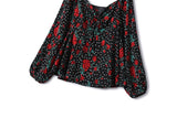 Plus Size Vintage Floral Long Sleeve Top