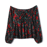 Plus Size Vintage Floral Long Sleeve Top