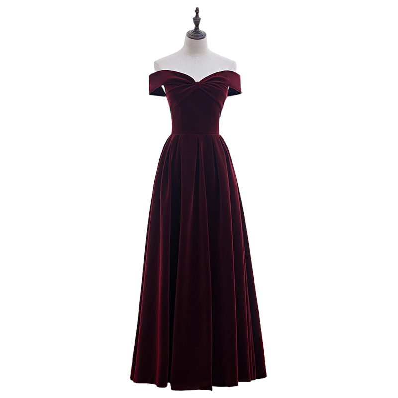 Vintage Velvet Evening Dresses Long-sleeve Off-shoulder Gowns Sexy Bac –  jetechband