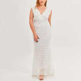 Plus Size White Bodycon Maxi Dress