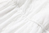 Plus Size White Embroidery Wrap Dress
