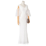 Maya Plus Size White Evening Dress