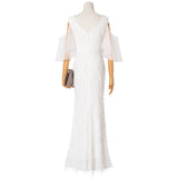 Maya Plus Size White Evening Dress